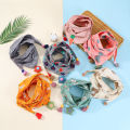 Winter Children's Triangle Scarf Double Layer Bear Scarf Baby Soft Cotton Lining Scarf Kids Autumn Collar for Boys Neckerchief. 