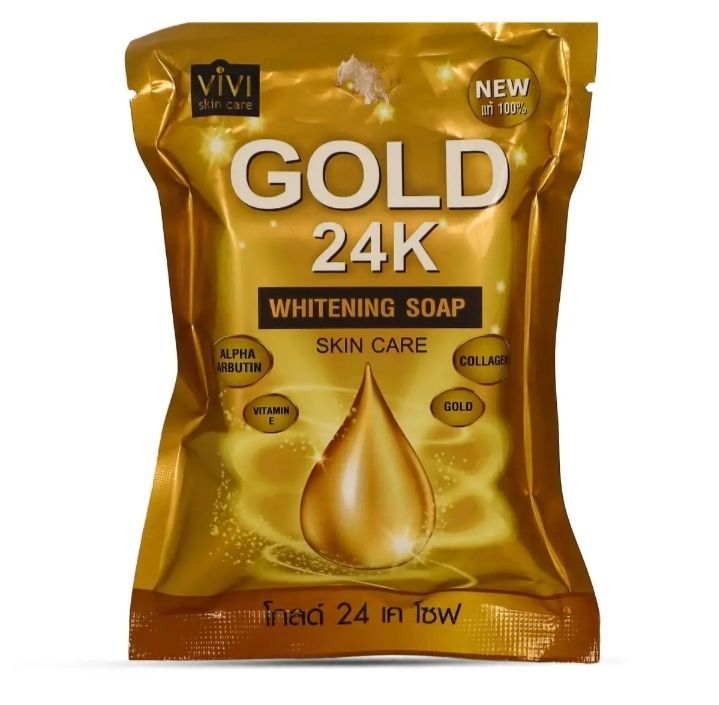 Vivi_skin_care_Gold 24k_whitening soap- 80gm ( Made in Thailand )