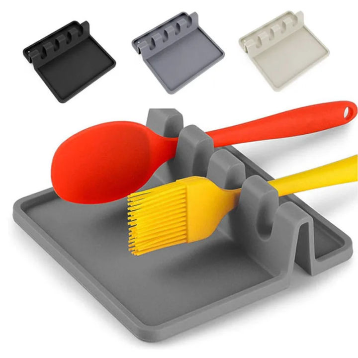 Silicone Tableware Drying Kitchen Utensil Rack Rest Holders Fork Spatula Multifunctional Shelf Organizer Non-Slip