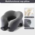 2-in-1 Travel Pillow Face Down with Cooling Gel Memory Foam Face Pillow for Relax Arms Sleeping on the table during lunch break. 