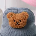 Cartoon Bear Baby Knitted Hat Autumn Winter Warm Newborn Infant Beanies for Boys Girls Soft Comfortable Toddler Kids Bonnet. 
