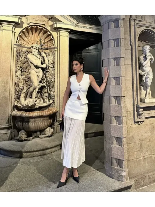 TRAF%20Women%20Knitted%20Sets%20Loose%20Skirt%20Set%202%20Pieces%202024%20Summer%20Button%20V-neck%20Vest%20Top%20Ankle-Length%20Skirt%20Lady%20Street%20Outfit%20-%20Image%205