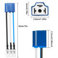 2 PCS H4 HB2 9003 Wiring Harness Headlight Socket, Ceramic Headlight Connector for Car Fog Light Retrofit 16AWG. 