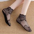 3 Pairs Summer Thin Lolita Lace Invisible Women Socks Section Hollow Mesh Lace Flower Cotton Bottom Comfortable Breathable Sock. 