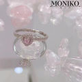 Moniko luxury pink heart diamond ring for women jewelry. 