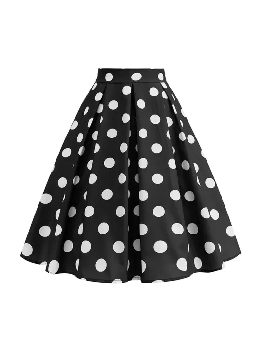 Summer%20Casual%20Women%20Midi%20Skirt%20Polka%20Dot%20High%20Waist%20Retro%20Vintage%2050s%20Pleated%20Party%20Skirts%20-%20Image%202
