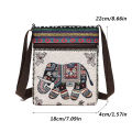 Women Small Canvas Embroidered Phone Shoulder Bag Retro Ethnic Style Travel Outdoor Messenger Crossbody Bag. 