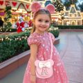 Todder Girls Pink Bow Alphabet Bag Kids Girls Shoulder Mouse Ear Messenger Bag  Cross-Border Little Girl Mini Wallet XC14. 