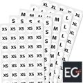 Size Tags Sticker White S-XS-M-L-XL-XXL-Mix or Any Size.