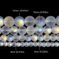 6 8 10mm Matte Aurora Crystal Glass Beads Round Frosted Aura Bead AB Shiny Moonstone For Jewelry Making Diy Necklace Bracelet.