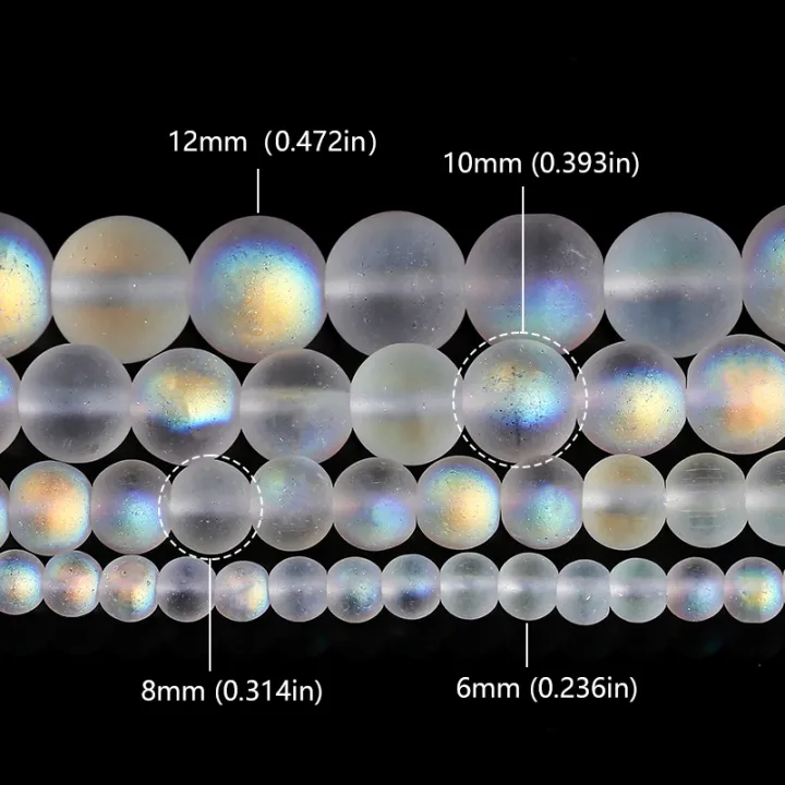 6%208%2010mm%20Matte%20Aurora%20Crystal%20Glass%20Beads%20Round%20Frosted%20Aura%20Bead%20AB%20Shiny%20Moonstone%20For%20Jewelry%20Making%20Diy%20Necklace%20Bracelet%20-%20Image%205