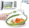 Microwave Cover for Food, Clear Microwave Splatter Cover with Water Steamer and Handle, 10 Inch Plate Covers, Kitchen Gadgets. 