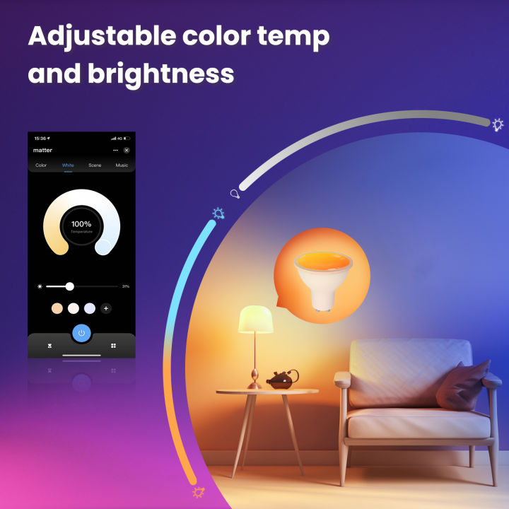 MOES%20Tuya%20Matter%20WiFi%20GU10%20Smart%20Bulb%20Dimmable%20Led%20Light%2016%20Million%20RGB%20C+W%20Colors%20Candle%20Lamp%20Voice%20Control%20Alexa%20%20Home%20-%20Image%204