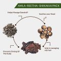Pack of 3 Organic Amla Reetha Shikakai Whole 300g. 