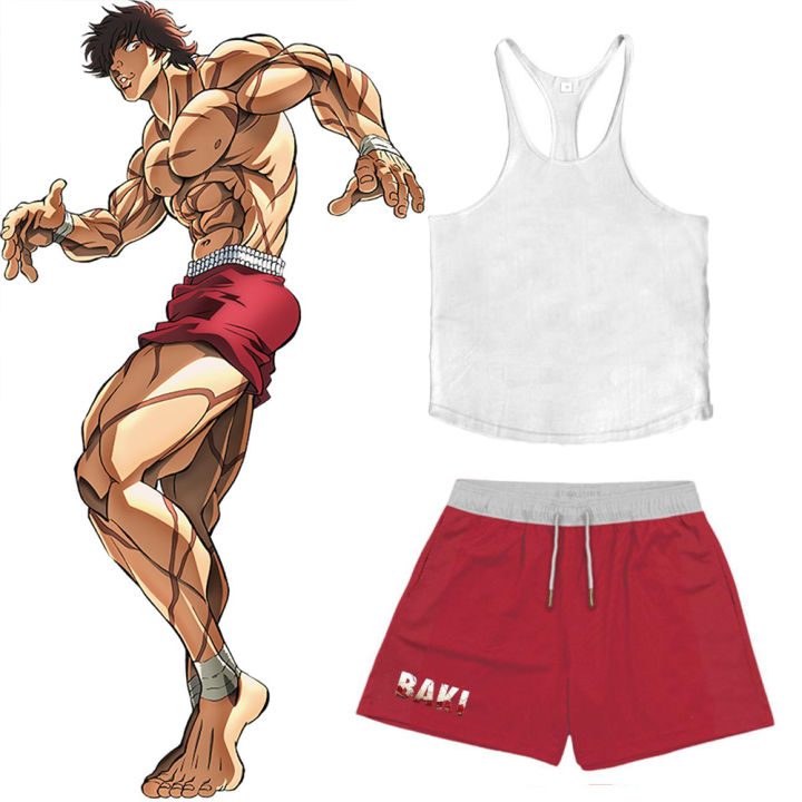 Anime%20Hanma%20Baki%20Set%20Print%20Shorts+Vest%20Performance%20Streetwear%20Beach%20Shorts%20Casual%20Loose%20Men%20Elastic%20Waist%20Shorts%20White%20Vest%20Set%20-%20Image%204