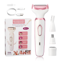 4 In 1 Electric Lady Shaver, Body Hair Removal Epilator, Painless Cordless Trimmer Razor,  For Women. 
