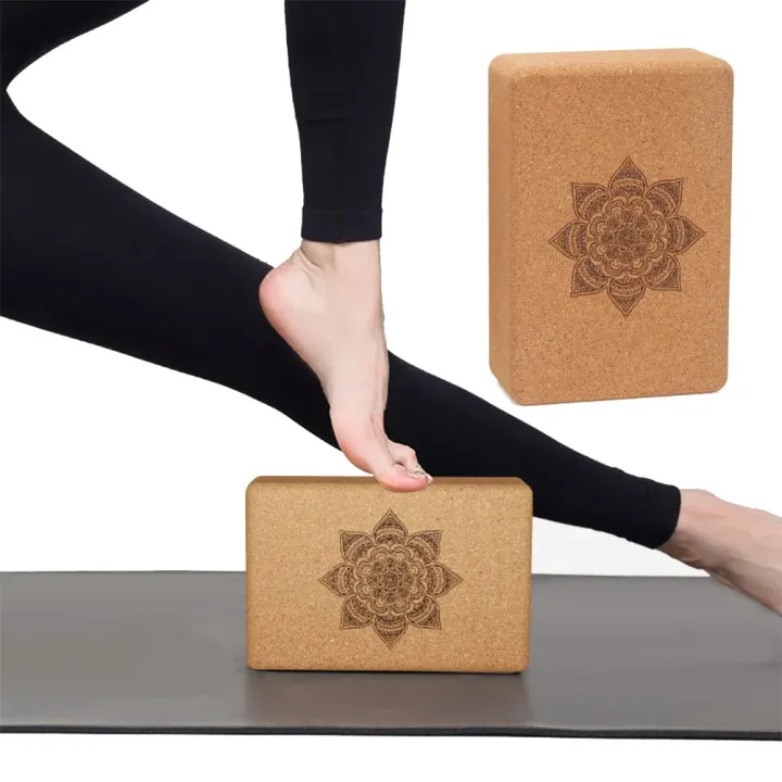 Cork Yoga Block Cork Yoga Bricks Eco-Friendly Natural Cork Block 9x6x3 Inch Non Slip Cork Block for Yoga Pilates