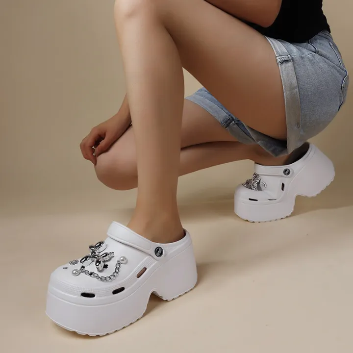 Women's%20Diy%20Clogs%20Clogs%20Slippers%20Woman%20Garden%20Shoes%20Beach%20Sandals%20Non%20Slip%20Summer%20Chain%20High%20Quality%20Platform%20Slides%20%20Fashion%20-%20Image%206