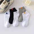 5 Pairs Fashionable Cloth Standard Boat Socks Spring And Summer Thin Style Mens Solid Color Socks Casual Sports Socks. 