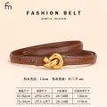Real Leather Knot Belt for Women, Fashionable Belt with Buckle, Dress and Jeans Belt. 