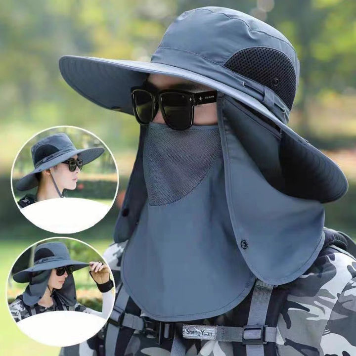 1Pcs Full Face Cover Fishing Hat Sun Cap With Mask Summer Hat ...
