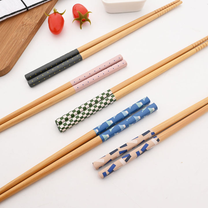 Anti-skid%20Handmade%20Bamboo%205%20Pair%20Set%20Reusable%20Japanese%20Style%20Natural%20Wood%20Chopsticks%20Food%20%20Multi%20Color%20Wooden%20Chopsticks%20Set%20-%20Image%204