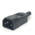 IEC 10A 250V Straight Cable Plug Connector Rewireable C13 C14 Plug Rewirable Power Connector 3 pin AC Socket.