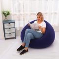 Inflatable Flocked Lazy Sofa, Portable Foldable Inflatable Lounge Chair for Home Office Nap Outdoor Camping Living Room 1PC. 