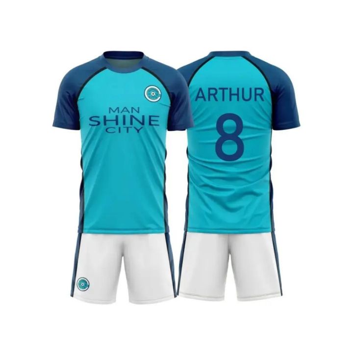 Summer Cartoon Anime Manshine City Nagi Printed Pattern Men's T-shirt Shorts Set Football Suit Fashion Outdoor Training Set