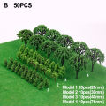 50Pcs Plastic Model Train Miniature Tree Scenery DIY Outdoor Landscape Railroad Building Landscape Sand Table Models decoration.
