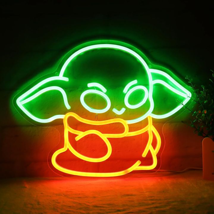 Baby Alien Neon Sign Alien Decoration Green Alien Glow Sign Bedroom Living Room Men's Cave Party Birthday Wall Decoration