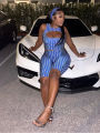 Kliou Polka Dot Print 2 Piece Set Woman o-Neck Hollwo Design Crop Tops+Skinny Peach Hip Shorts Hot Girls Fashion Outfits.