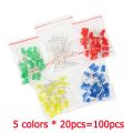 100pcs/200pcs F5 LED Diode 5MM White Green Red Blue Yellow Orange DIY Light Emitting Diodes Assorted Kit. 