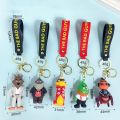 Anime Bad Guys Figure Keychain Cute Mr.Wolf and Mr.Piranha 3D Doll Schoolbag Pendant Fashion Keyring Jewelry Kid's Toy Gift. 