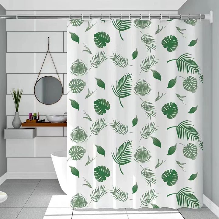 Simple%20wind%20green%20leaves%20bathroom%20shower%20curtain%20shielding%20partition%20Shower%20curtain%20quick%20dry%20can%20be%20scrubable%20light%20opaque%20bath%20-%20Image%202