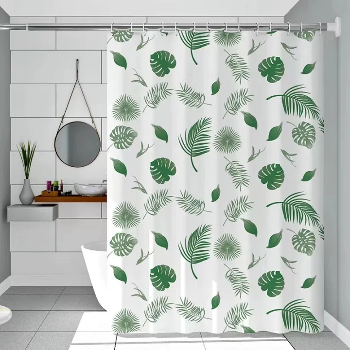 Simple%20wind%20green%20leaves%20bathroom%20shower%20curtain%20shielding%20partition%20Shower%20curtain%20quick%20dry%20can%20be%20scrubable%20light%20opaque%20bath%20-%20Image%207