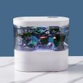 USB Mini Desktop Aquarium Built-in Water Pump / LED light / Filter Self circulation and self circulation goldfish tank. 