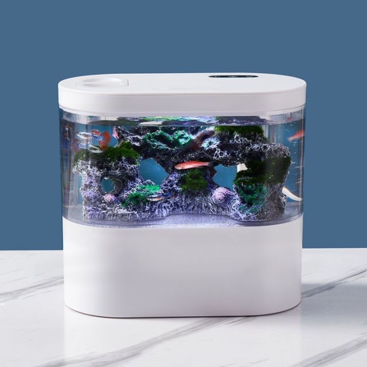 USB Mini Desktop Aquarium Built-in Water Pump / LED light / Filter Self circulation and self circulation goldfish tank