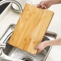 Wooden Chopping Board, Natural Bamboo Wood, (20x30, 22X32, 24x34, X 1.8 cm) Perfect Size Cutting Tray for Kitchen, Vegetables, Fruits, Pizza, Meat, Multipurpose use, with Steel Handle. 