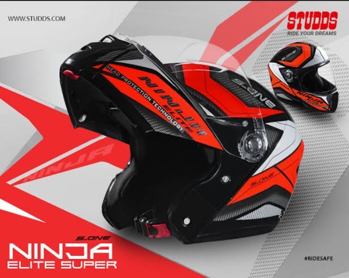 Studds%20Ninja%20D4%20Red%20&%20Black%20Full%20Face%20Bike%20Helmet%20-%20Image%202