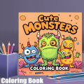 28 Pages Original Cute Monsters Coloring Book for Adult | Colouring Book Drawing Supplies for Christmas, Thanksgiving, Halloween. 