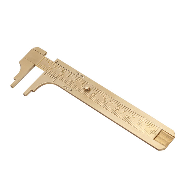 Bernier Ruler Brass Sliding Gauge Vernier Caliper Ruler Measuring Tool Double Scales ...