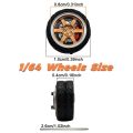 Kicarmod 1/64 Model Car ABS Wheels with Tire Brake Disc Metal Rims Diameter 10mm Refitting Parts For Model Car.
