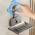 Suction Cup Soap Holder Wall Mounted Soap Storage Drain Rack Bathroom Shower Soap Holder Household Soap Tray Storage Organizer.