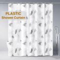 1 PC Lightweight Black Leaf Pattern Shower Curtain PEVA Plastic Waterproof Bathroom Curtain Bathroom Partition for Home. 