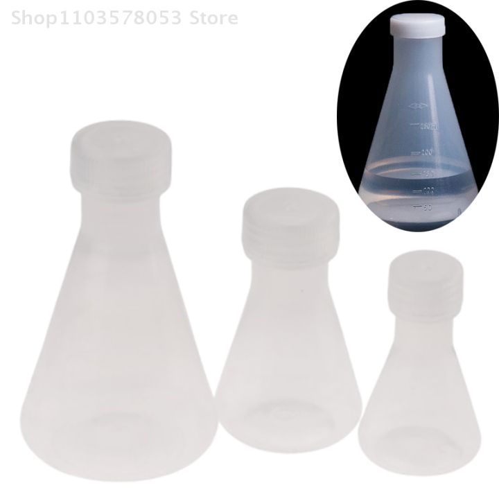 Lab Scale Flask 50-1000ml Conical Flask With Cap And Scale, Lab Plastic Erlenmeyer ...