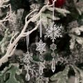 5/10Pcs Christmas Decoration Crystal Snowflake Hanging Xmas Tree Pendant Ornaments for Home Decor Party 2025 New Year Supplies.