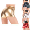 Women Yoga Shorts Silver Metallic Cheer Short Shiny Yoga Shorts Femme Fashion  Clothes Pole Dance Hot Clubwear Pantalon. 