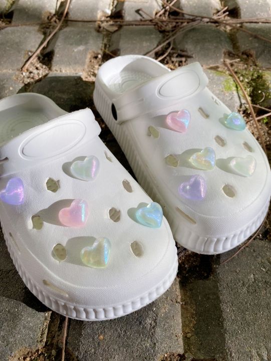 10pcs%20Set%20Heart%20Shaped%20Shoe%20Decoration%20With%20Hole,%20Detachable%20Flower%20Garden%20Shoe%20DIY%20Decorative%20Buckle%20-%20Image%202