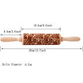 Arjmide 35X4.5CM European Retro Flower Window Grilles Deep Engraved Wooden Embossed Cookies Rolling Pin for Baking 3D Mold ZM006. 